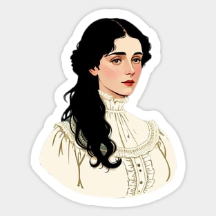 Young Victorian Woman in White Sticker